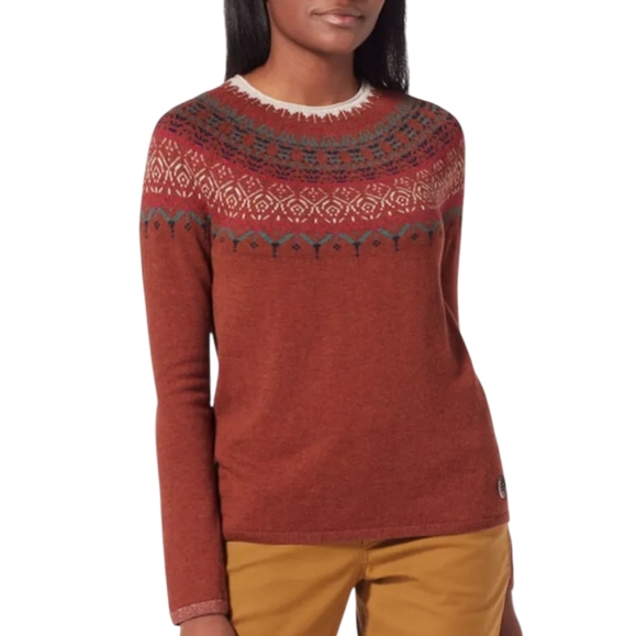 Royal Robbins Westlands Fairisle Crewneck Wool Blend Sweater Women's Small NWT - Picture 1 of 7